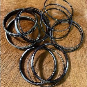 Chico’s Black and Silver Bangles